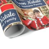 Italienisches WeihnachtsFoto Buon Natale Geschenkpapier (Rolleneckpunkt)