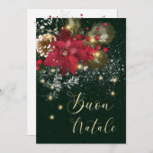 Italienisches Weihnachtslied Pine Holly Garland Feiertagskarte (Vorne/Hinten)