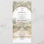 Italienisches Weingut-Hochzeitsprogramm | Toskanis Menükarte (Vorderseite)