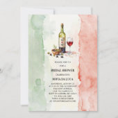Italienisches Weinolive Italien Brautparty Einladung (Vorderseite)