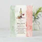 Italienisches Weinolive Italien Brautparty Einladung (Stehend Vorderseite)