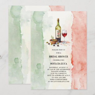 Italienisches Weinolive Italien Brautparty Einladung