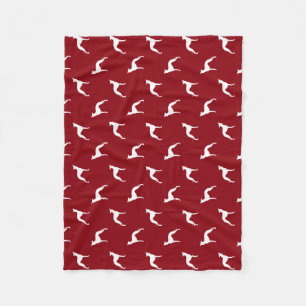 Italienisches Windhund-Hund Silhouetten Muster Rot Fleecedecke