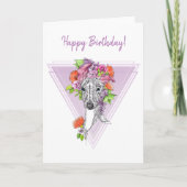 Italienisches Windhund-Hundeportrait Blume Art Karte (Vorderseite)