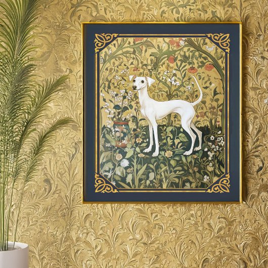 Italienisches Windhund oder Whippet im Renaissance Poster