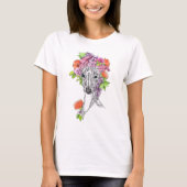 Italienisches Windhund-Peitschenportrait Blume Art T-Shirt (Vorderseite)