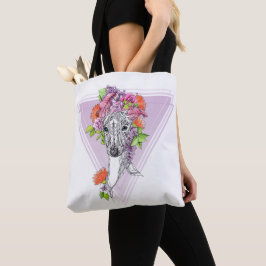Italienisches Windhund-Peitschenportrait Blume Art Tasche