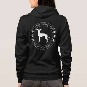Italienisches Windhund-Silhouette mit Pfoten und T Hoodie
