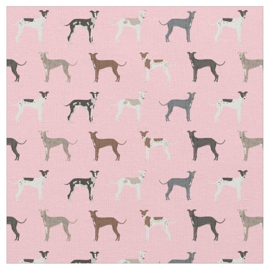 Italienisches Windhund-Stoff rosa Stoff (Nahaufnahme)