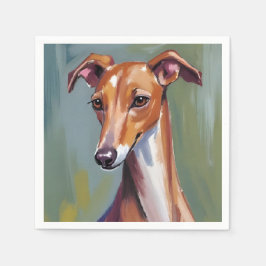 Italienisches Windspiel | Hund Wasserfarbenmalerei Serviette