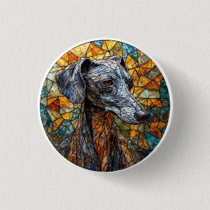 Italienisches Windspiel-Hunde-Stabglasskunst Button