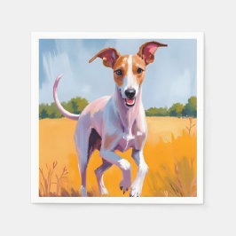 Italienisches Windspiel | Hunde-Wasserfarbenmalere Serviette