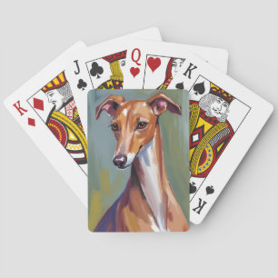 Italienisches Windspiel   Hundegemälde Haustier Spielkarten