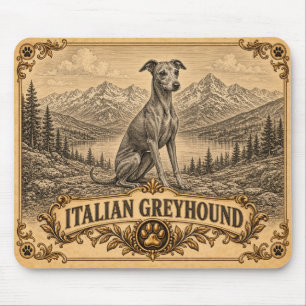 Italienisches Windspiel, Vintage Heritage Dog Mousepad