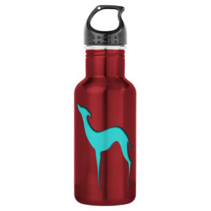Italienisches Windspiel Whippet Türkis Silhouette Edelstahlflasche