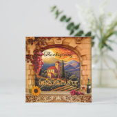 Italienisches Wine Erntedank Abendessen Party Einladung (Stehend Vorderseite)