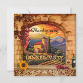 Italienisches Wine Erntedank Abendessen Party Einladung (Vorderseite)
