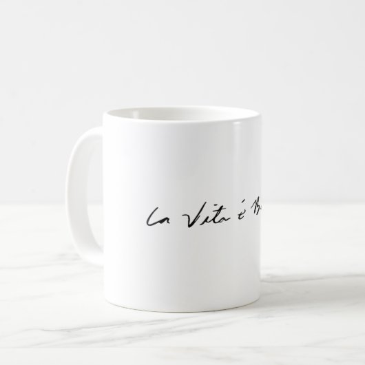Italienisches Zitat Kaffeetasse (Vorderseite Links)