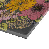 Italienisches Zitat mit lebendigen Florals Schneidebrett (Ecke)