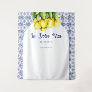 Italienisches Zitronen-La-Dolce-Vita-Hochzeits-Mit Wandteppich