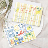 Italienisches Zitronenblau, das ist eine handgezei RSVP Karte