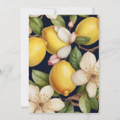 Italienisches Zitronenblumenschrift-Brautparty Einladung (Rückseite)