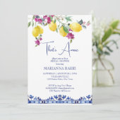 Italienisches Zitronenbougainvillea Zitrusfrüchte Einladung (Stehend Vorderseite)