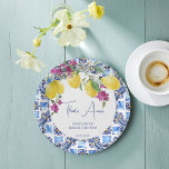 Italienisches Zitronenbougainvillea Zitrusfrüchte  Pappteller<br><div class="desc">Das ist amore italienischen Zitronen Bougainvillea mediterrane Zitrusfrühling Sommerfrühling Brautparty personalisierte monogramm gedruckte Papier Teller,  personalisierte Tischdekoration</div>