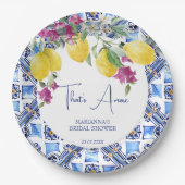 Italienisches Zitronenbougainvillea Zitrusfrüchte  Pappteller (Vorderseite)