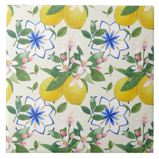 Italienisches Zitronenmuster Fliese (Vorderseite)