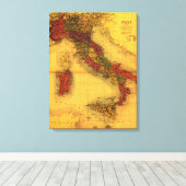 ItalienPanoramakarte Italien Leinwanddruck (Insitu (Holzboden))