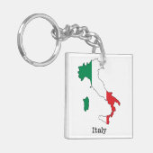 Italiens Flagge innerhalb seiner Karte - Sammlung Schlüsselanhänger (Vorderseite links)