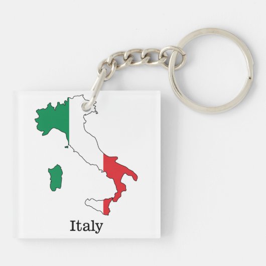 Italiens Flagge innerhalb seiner Karte - Sammlung Schlüsselanhänger (Rückseite)