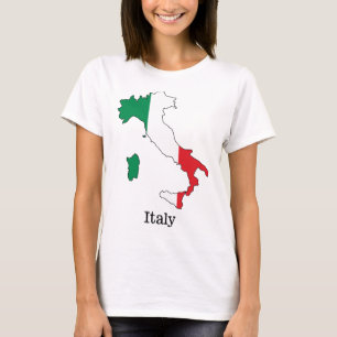 Italiens Flagge innerhalb seiner Karte - Sammlung  T-Shirt