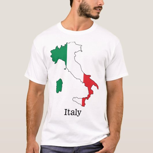 Italiens Flagge innerhalb seiner Karte - Sammlung T-Shirt (Vorderseite)