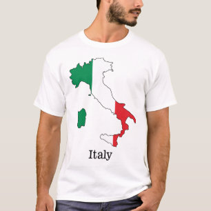 Italiens Flagge innerhalb seiner Karte - Souvenir- T-Shirt
