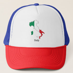 Italiens Flagge innerhalb seiner Karte - Souvenir- Truckerkappe