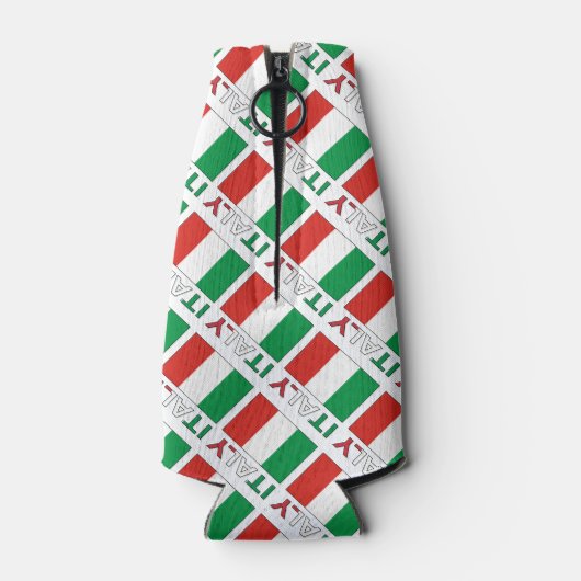 Italy and Italian Flag Tiled with Your Name Flaschenkühler (Rückseite)
