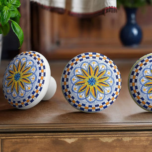 Italy Art Antico Deruta Mediterraneo Bloom Handwer Keramikknauf