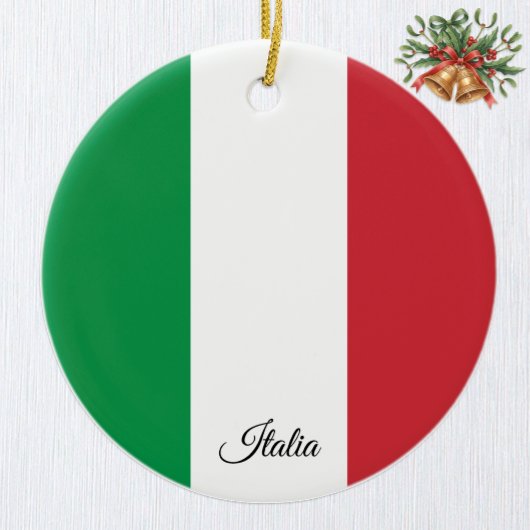 Italy Christmas Ornament, Italian Flag Keramik Ornament