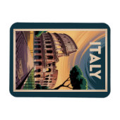 Italy Colosseum Illustration Travel Art Vintage Magnet (Horizontal)