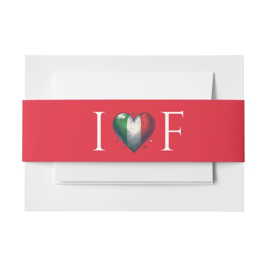 Italy Couple Wedding Einladungsbanderole (Vorderseite Beispiel)