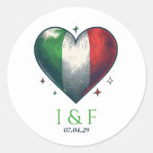 Italy Couple Wedding Runder Aufkleber (Vorderseite)