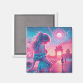 Italy | Ethereal Dreamy Urban Vaporwave Retrowave Magnet (Vorderseite/Rückseite)