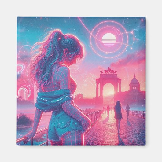 Italy | Ethereal Dreamy Urban Vaporwave Retrowave Magnet (Vorne)