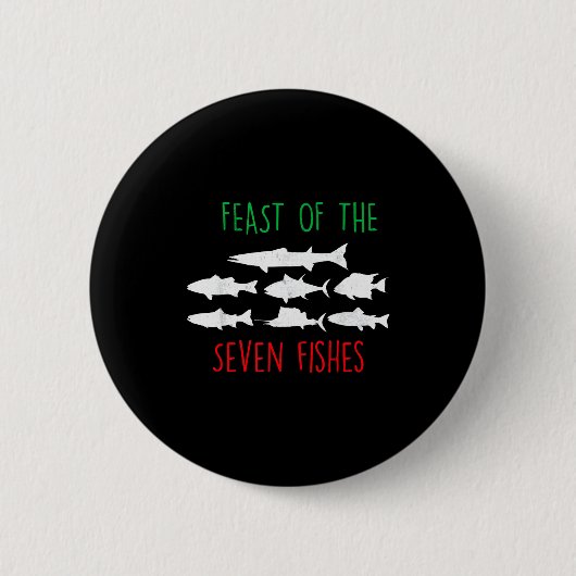 Italy Feast Of The Seven Fishes Italian Christmas Button (Vorderseite)