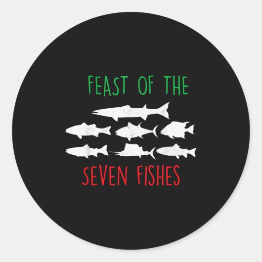 Italy Feast Of The Seven Fishes Italian Christmas Runder Aufkleber (Vorderseite)