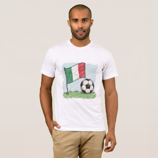 Italy flag and crayon-style soccer ball T-Shirt