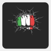 Italy Flag Fist Quadratischer Aufkleber (Vorderseite)