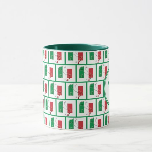 ITALY FLAG | Green Monogram Tasse (Zentrum)